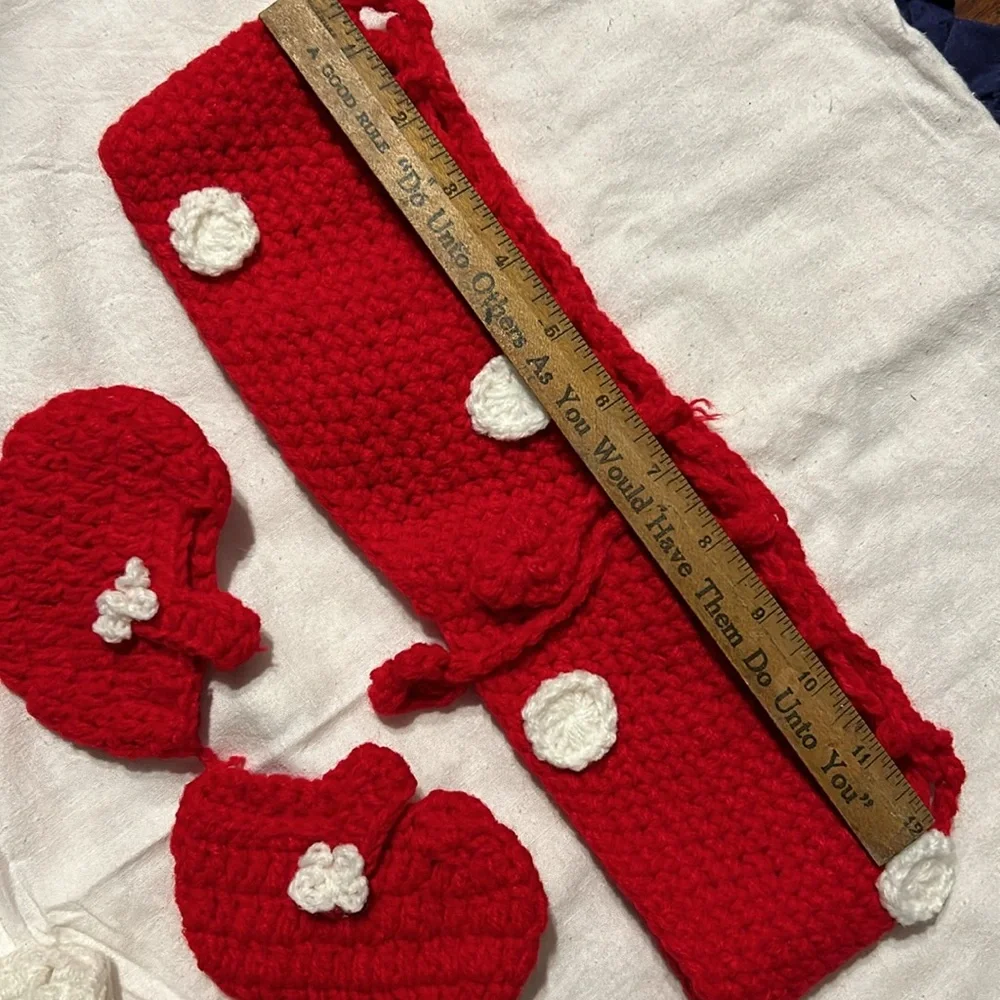 🔥🔥HP🔥🔥NWOT Minnie Mouse 4-pc Handmade Costume Baby Girl Sz 0-6 gift photo op - Picture 7 of 12